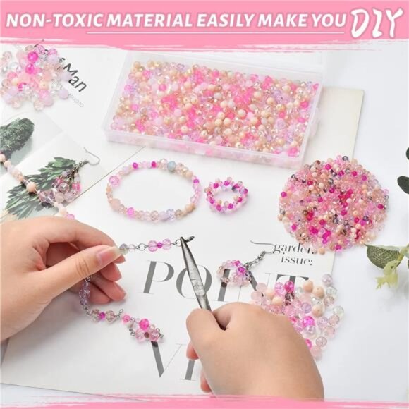 1000pcs 4/6/8mm Rondelle Glass Beads for Jewelry Making,Electroplate Round - Picture 5 of 7